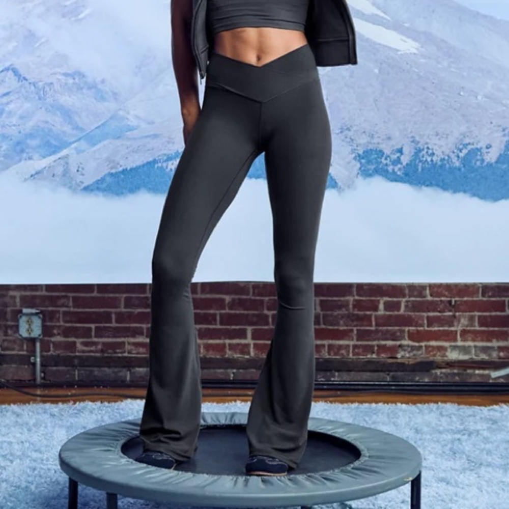Aerie offline crossover Dark Gray Flare Pants